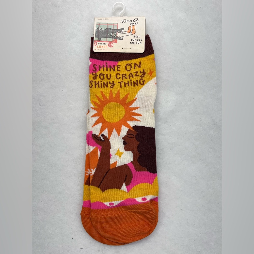 NWT Blue Q ‎ Women’s Ankle “ Shine on you crazy shiny thing” socks